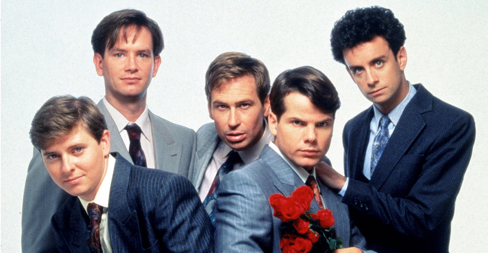Cast photo of Kids in the Hall.<br /> Dave Foley, Mark McKinney, Scott Thompson, Bruce McCulloch and Kevin McDonald (from left)